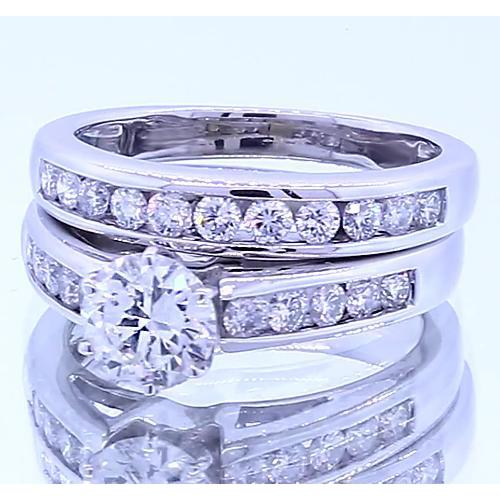Anello Di Fidanzamento Con Naturale Diamante Rotondo Da 2.51 Carati In Oro Bianco 14K