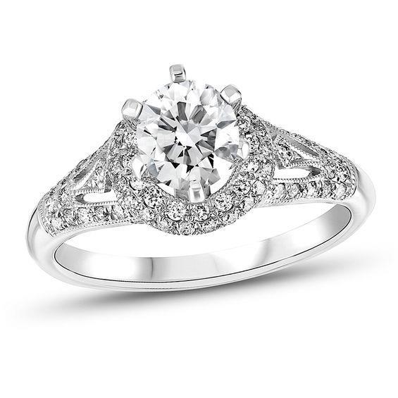 vero round diamante 3.10carati anello vista frontale