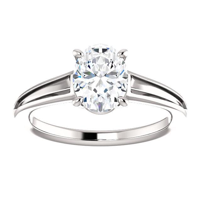 Anello Di Fidanzamento Con Naturale Diamante Solitario 3,50 Carati 4 Griffe Taglio Ovale