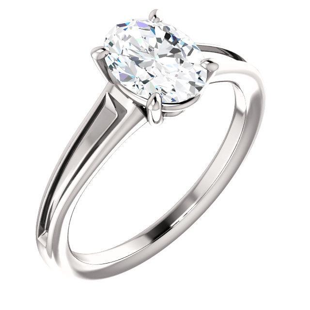 Anello Di Fidanzamento Con Naturale Diamante Solitario 3,50 Carati 4 Griffe Taglio Ovale
