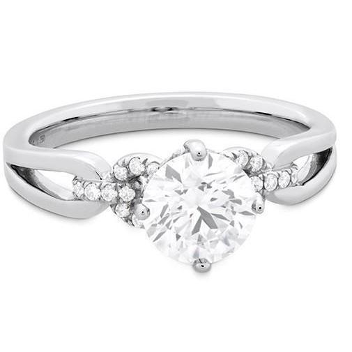 Anello Di Fidanzamento Con Naturale Diamanti Tondi Taglio Brillante Da 3 Ct E Oro Bianco 14K