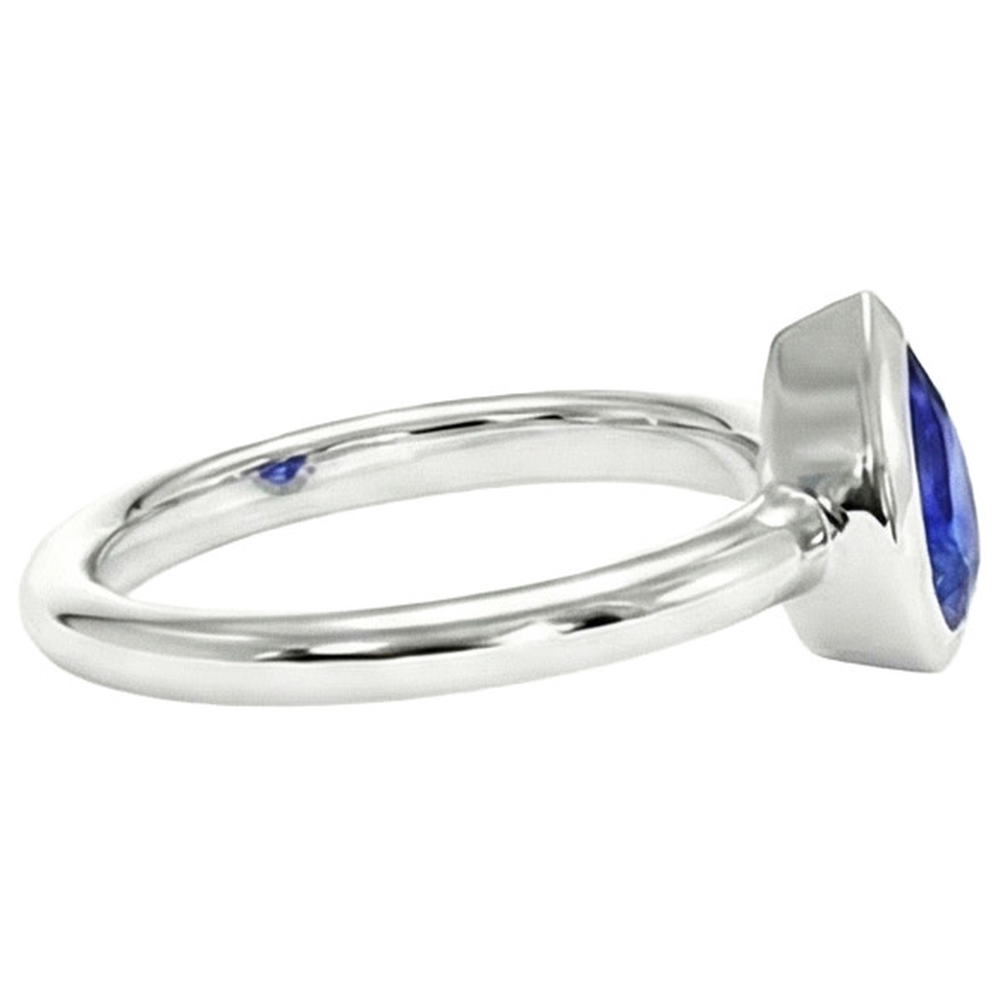 Anello Di Fidanzamento Con Taglio A Pera Con Zaffiro