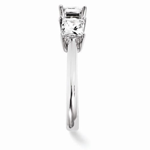 Anello Di Fidanzamento Con Tre Naturale Diamanti In Pietra 3.50 Carati In Oro Bianco 14K Nuovo