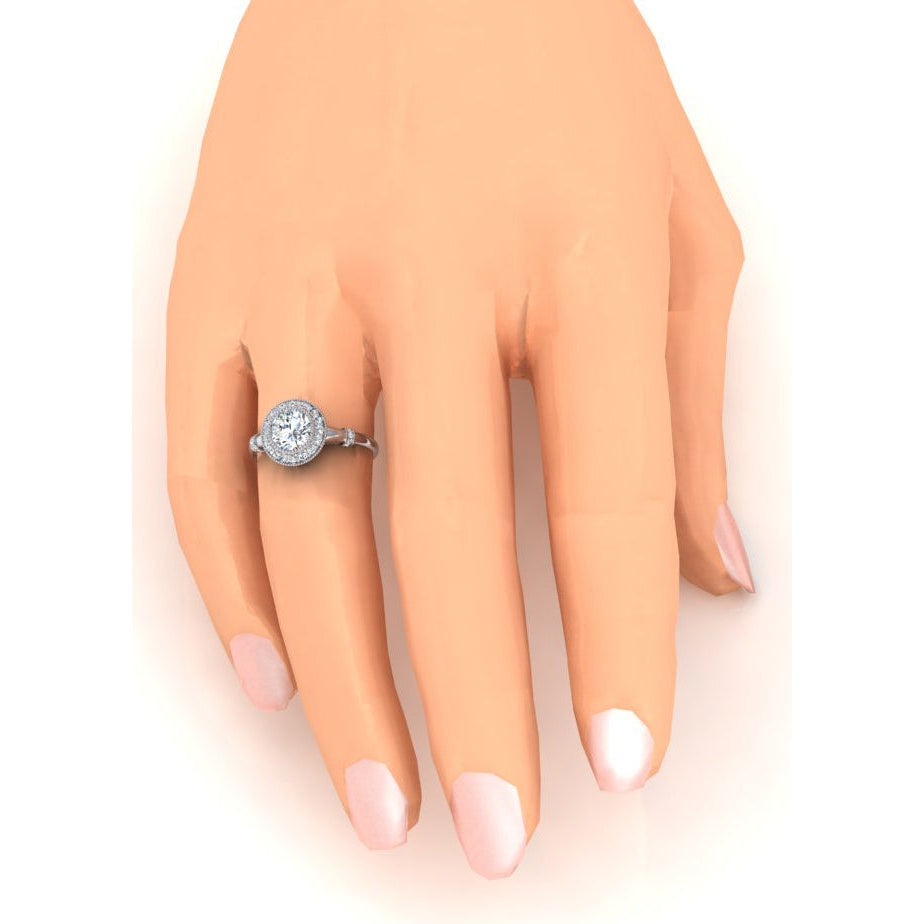 Anello Di Fidanzamento Con Vero Diamante 1.50 Carati Stile Antico