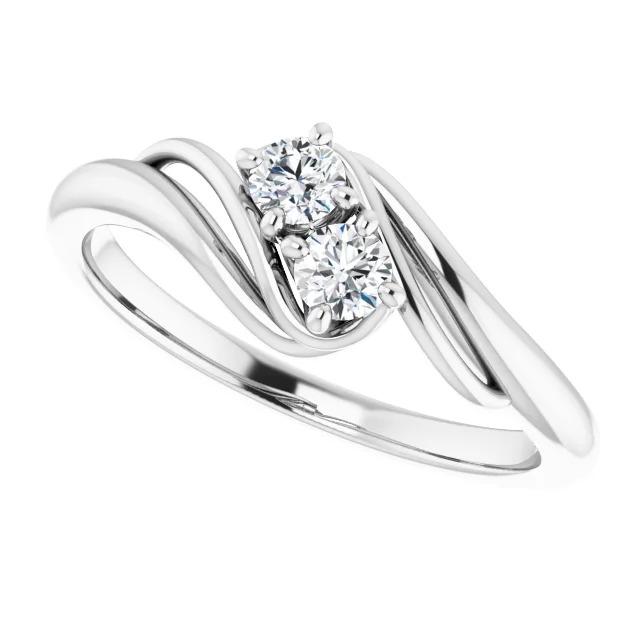 Anello Di Fidanzamento Con Vero Diamante Da 1 Carato Con Montatura In Oro Bianco 14K