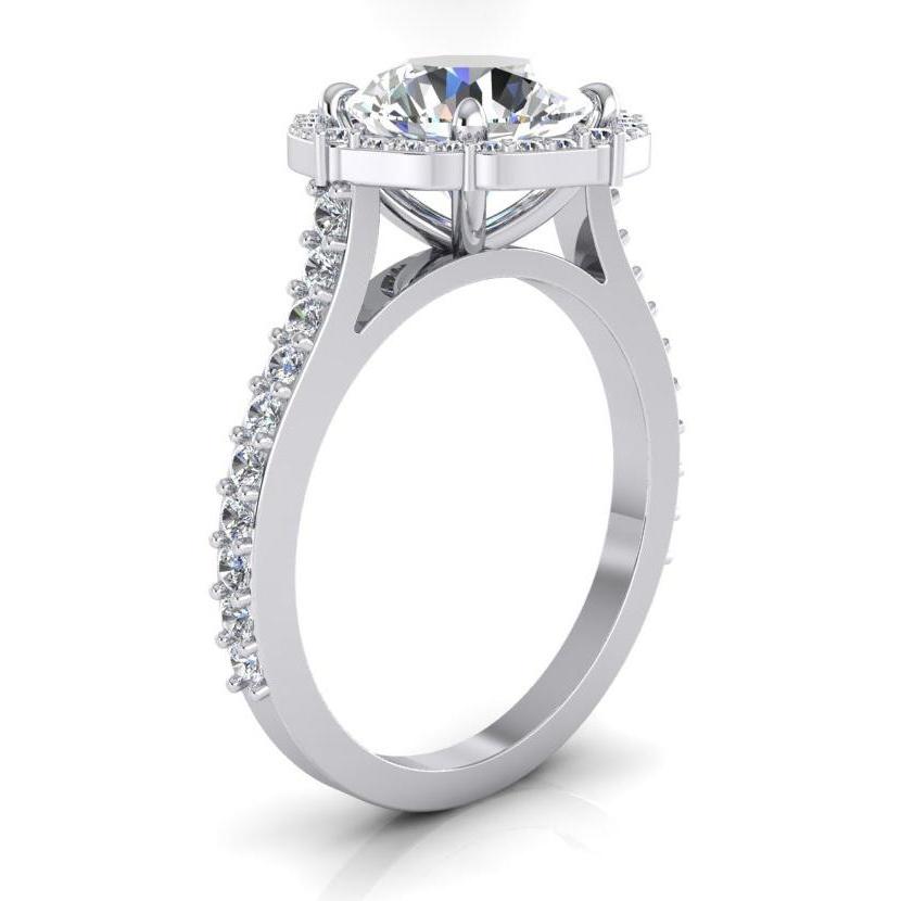 Anello Di Fidanzamento Con Vero Diamante Halo 3 Carati