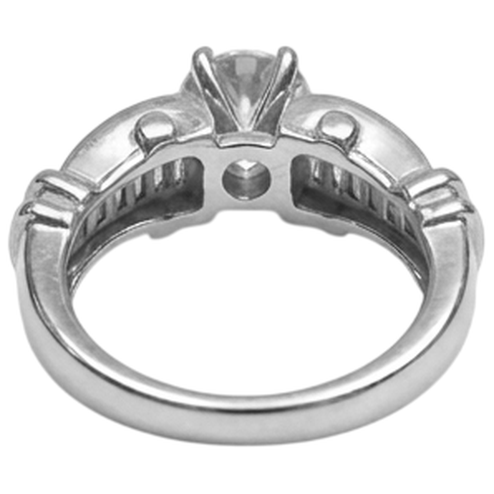 Anello Di Fidanzamento Con Vero Diamante Naturale Autentico ( non creato in laboratorio ) Da 1.30 Carati In Oro Bianco 14K
