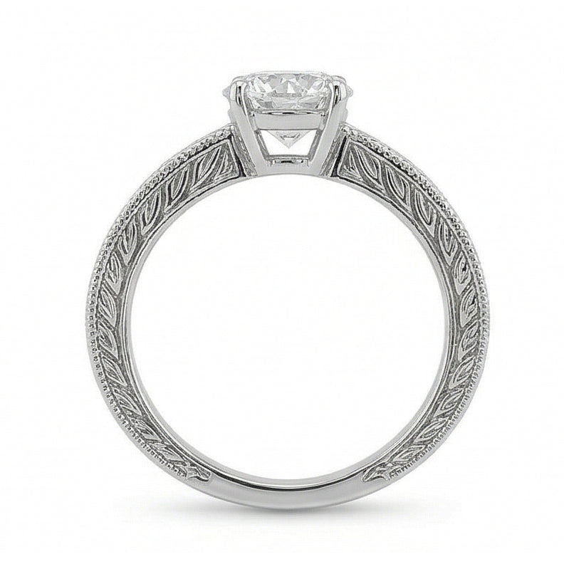 vero round diamante 2.50carati anello con accenti diamanti