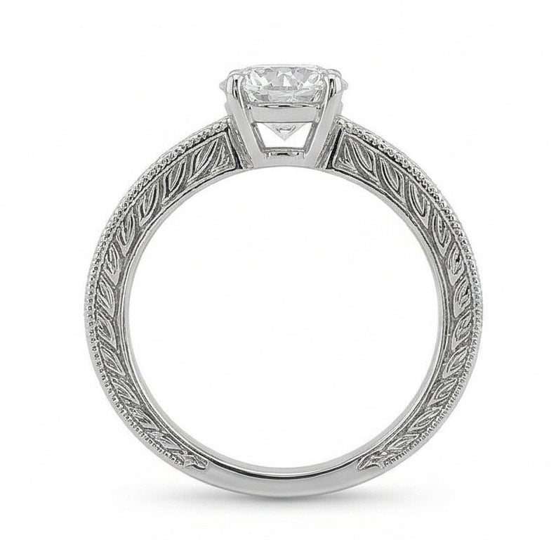 vero round diamante 2.50carati anello con accenti diamanti