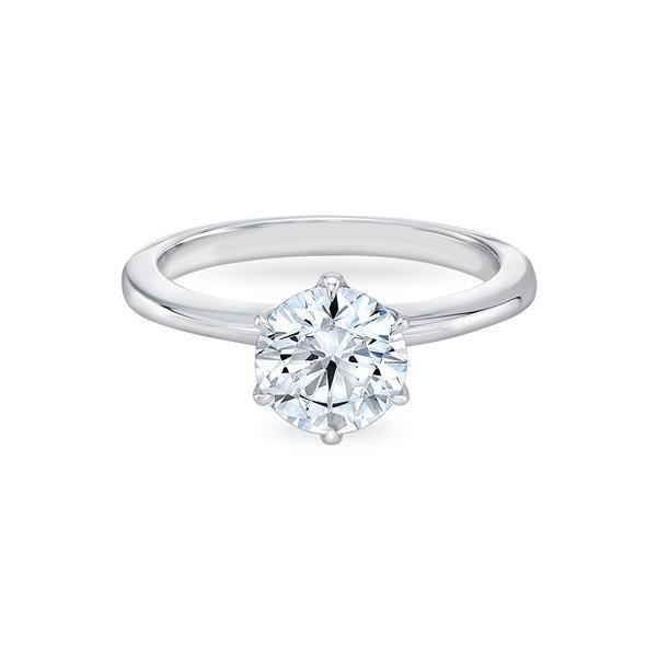 Anello Di Fidanzamento Con Vero Diamante Solitario In Oro Bianco 14K 1.25 Carati