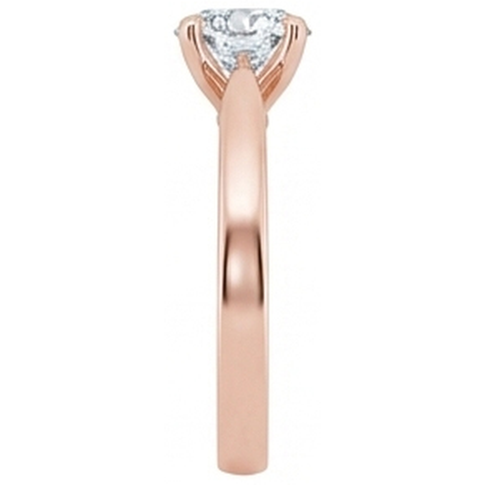 Anello Di Fidanzamento Con Vero Diamante Naturale Autentico ( non creato in laboratorio ) Solitario In Oro Rosa Da 1 Carato Nuovo 4 Griffe