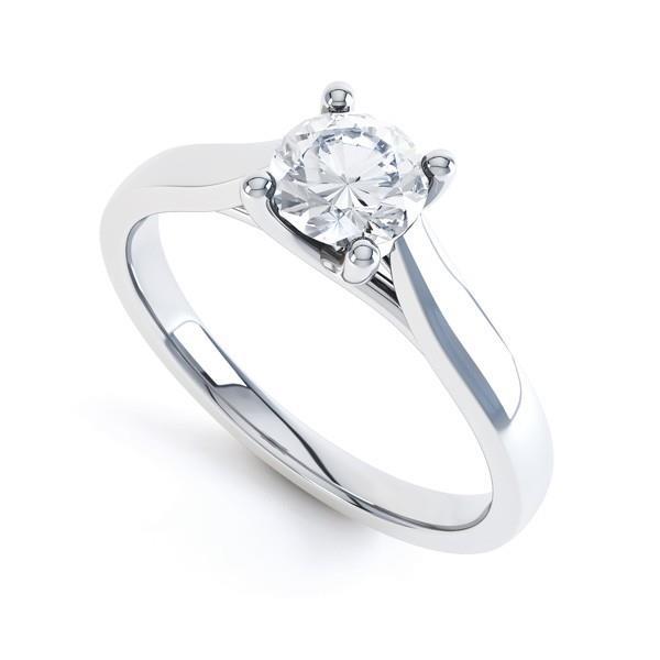 Anello Uomo Solitario Con Diamante Simulato 1,20 Ct, Argento 925 Placcato Oro, Tagli Vari