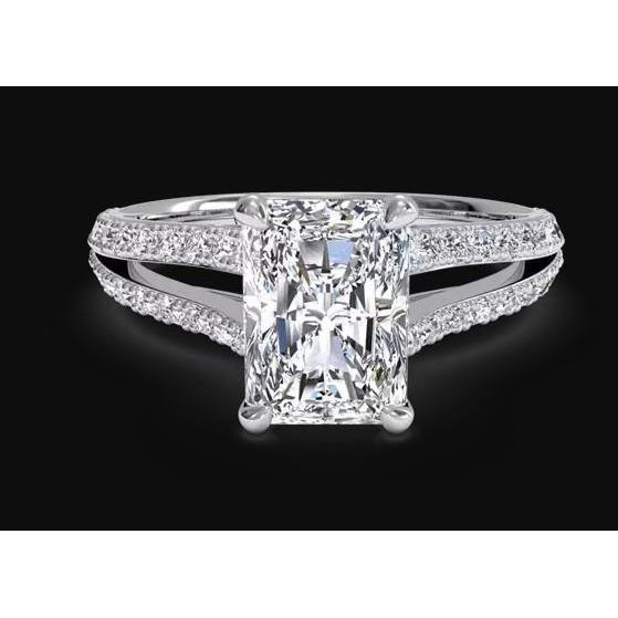 vero round diamante 3.40carati anello vista frontale