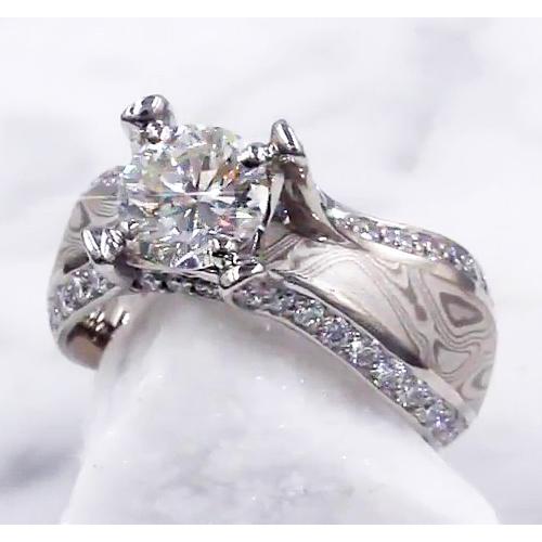 Anello Di Fidanzamento Con Vero Diamante in Legno Con Occhio Di Metallo Da 3 Carati