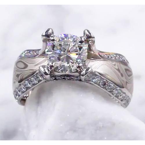 Anello Di Fidanzamento Con Vero Diamante in Legno Con Occhio Di Metallo Da 3 Carati