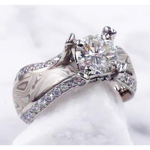 Anello Di Fidanzamento Con Vero Diamante in Legno Con Occhio Di Metallo Da 3 Carati