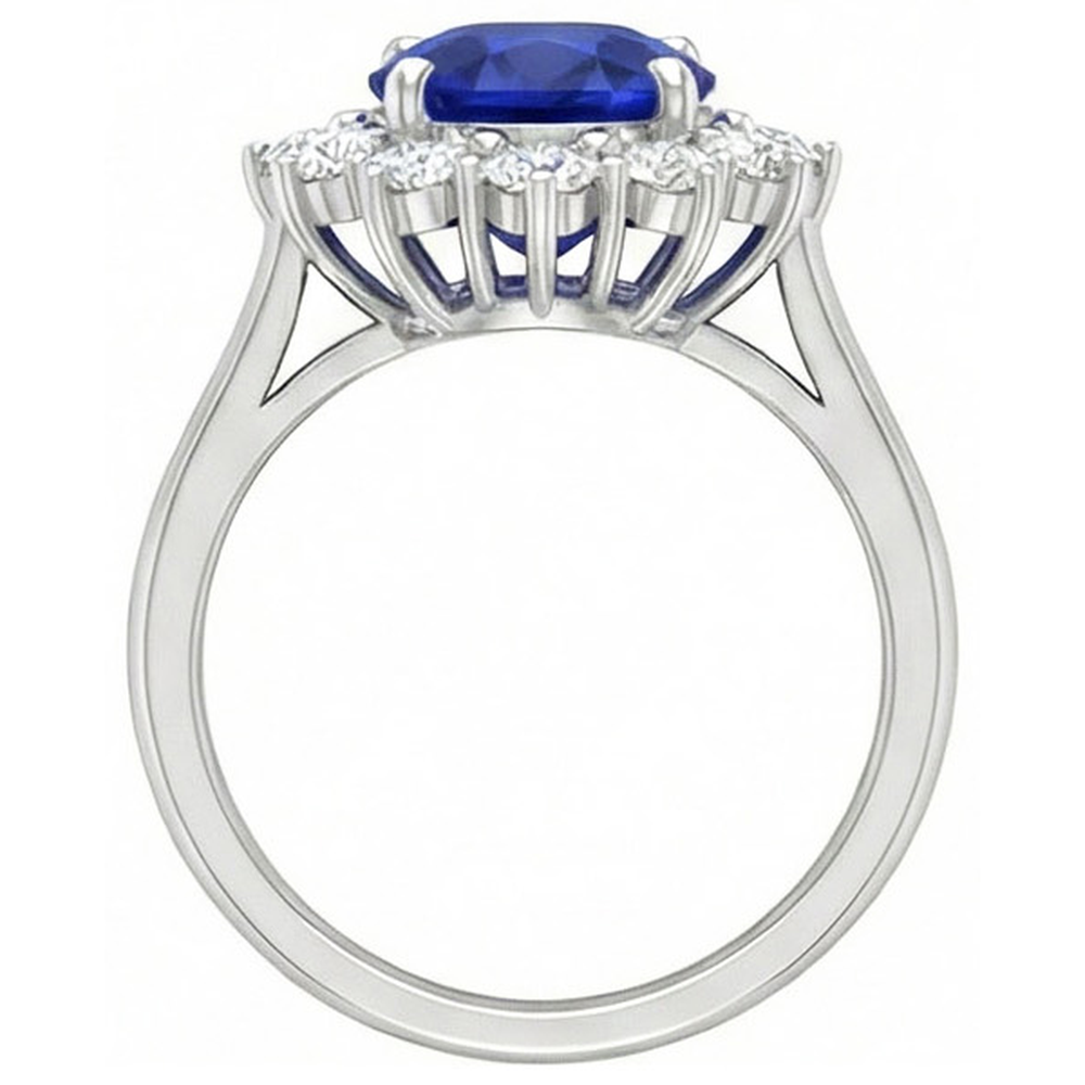 Anello Di Fidanzamento Con Zaffiro Blu