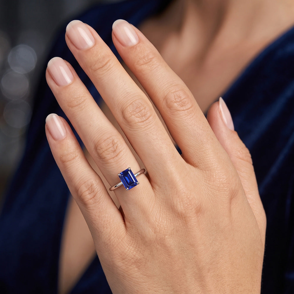 Anello Di Fidanzamento Con Zaffiro Da 2 Carati