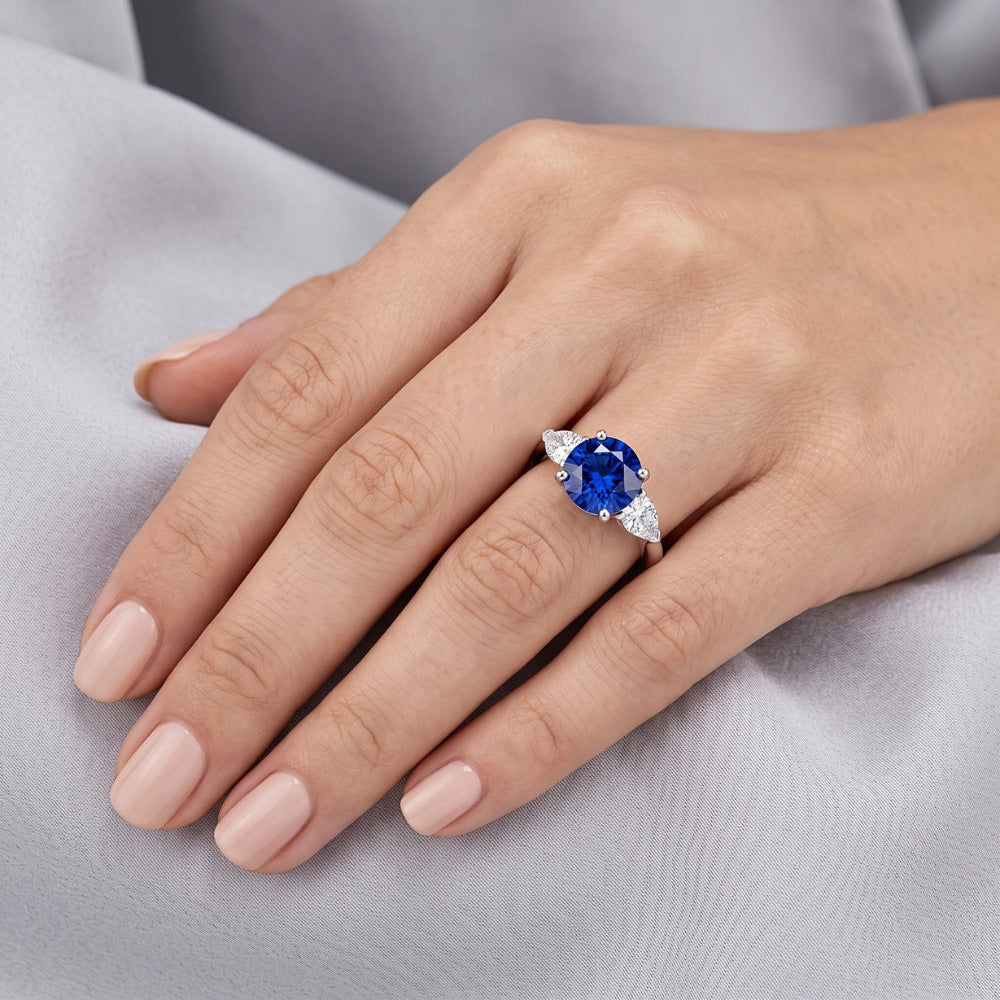 Anello Di Fidanzamento Con Zaffiro Da 2 Carati