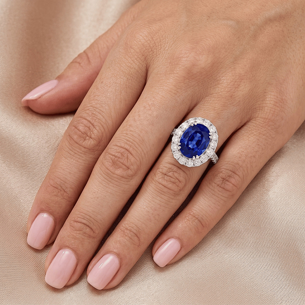 Anello Di Fidanzamento Con Zaffiro Da 6 Carati