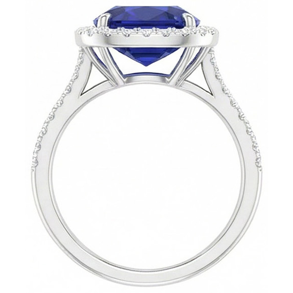 Anello Di Fidanzamento Con Zaffiro Da 7 Carati