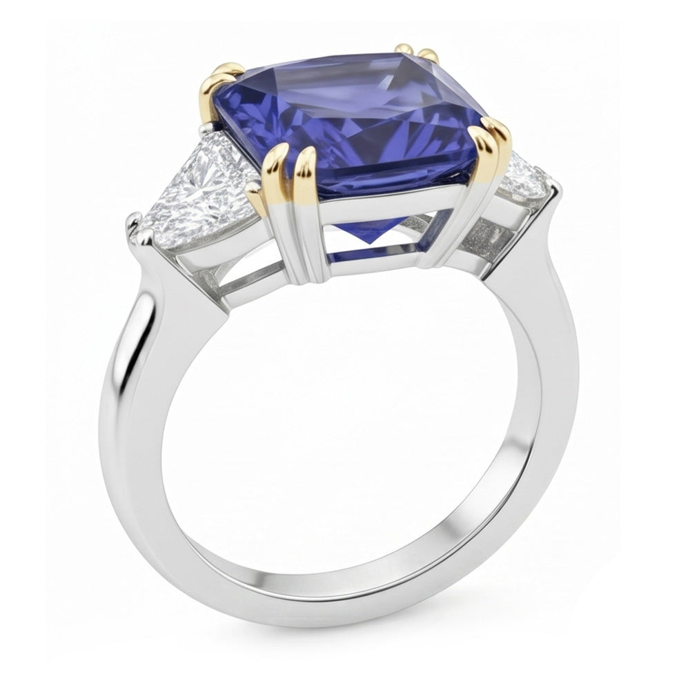 Anello Di Fidanzamento Con Zaffiro Da 7 Carati