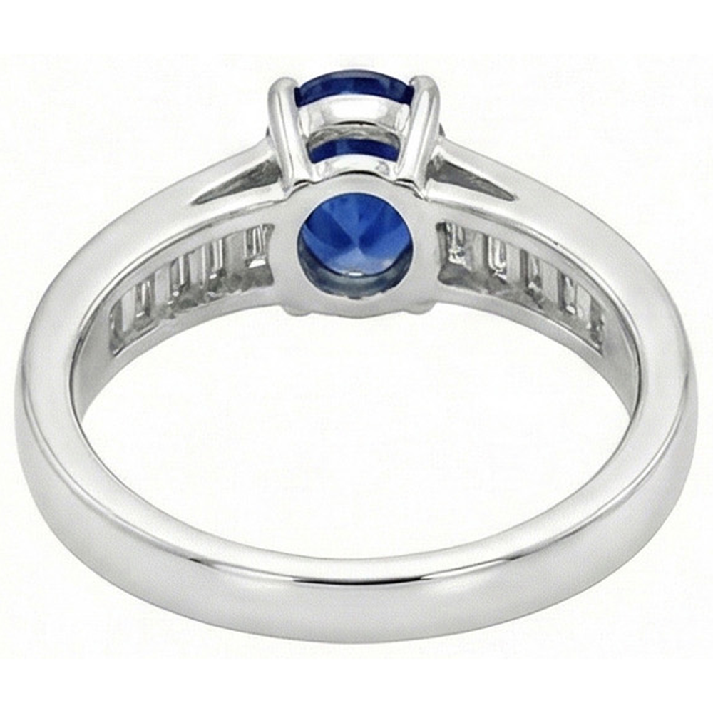 vero baguette diamante 8carati anello vista di profilo