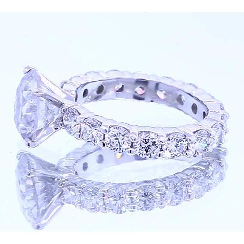 Anello Di Fidanzamento Da 3 Carati Con Naturale Diamante Tondo A 4 Punte