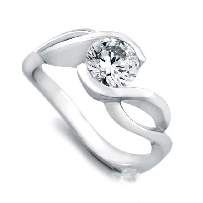 Anello Di Fidanzamento In Oro Bianco 14K Con Taglio Rotondo Da 2.75 Ct E Vero Diamante Novità