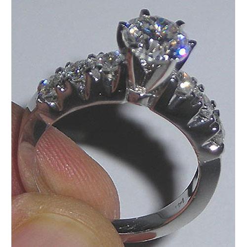 Anello Di Fidanzamento In Oro Bianco Con Vero Diamante Da 2.22 Ct