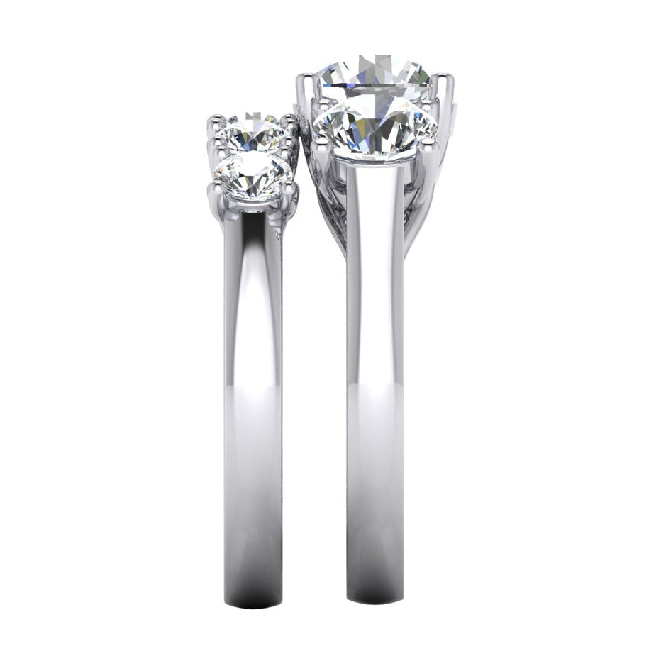 Anello Di Fidanzamento Matrimonio Set Oro Punte Di Vero Diamanti Rotondi