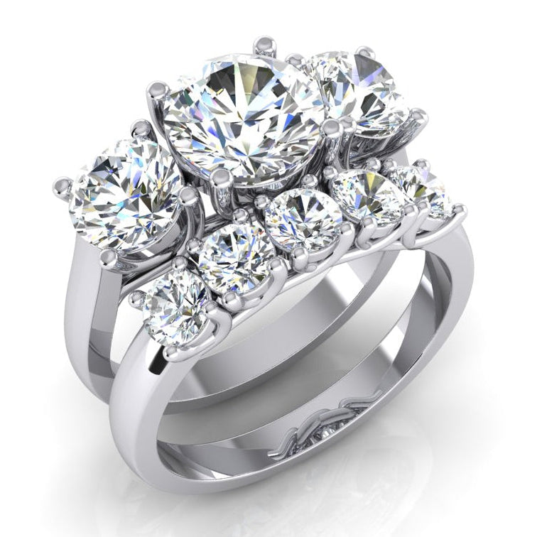 Anello Di Fidanzamento Matrimonio Set Oro Punte Di Vero Diamanti Rotondi