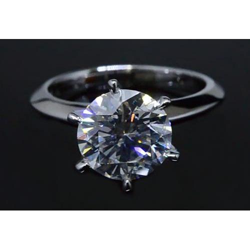 Anello Di Fidanzamento Solitario Con Genuino Diamante Rotondo Da 2 Carati