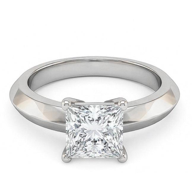 Anello Di Fidanzamento Solitario Con Naturale Diamante Naturale Autentico ( non creato in laboratorio ) 0.75 Ct. Gioielli Oro Bianco