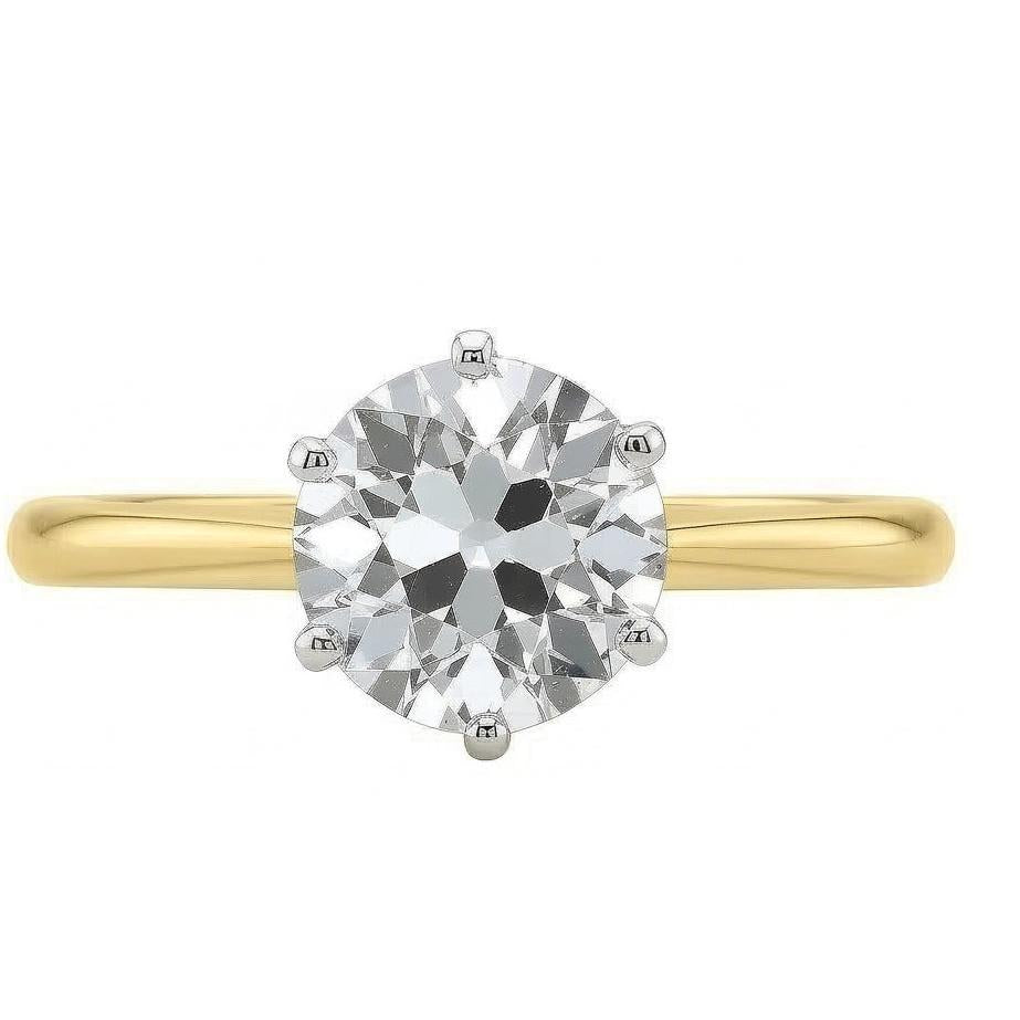 vero round diamante 1.50carati anello vista dall'alto