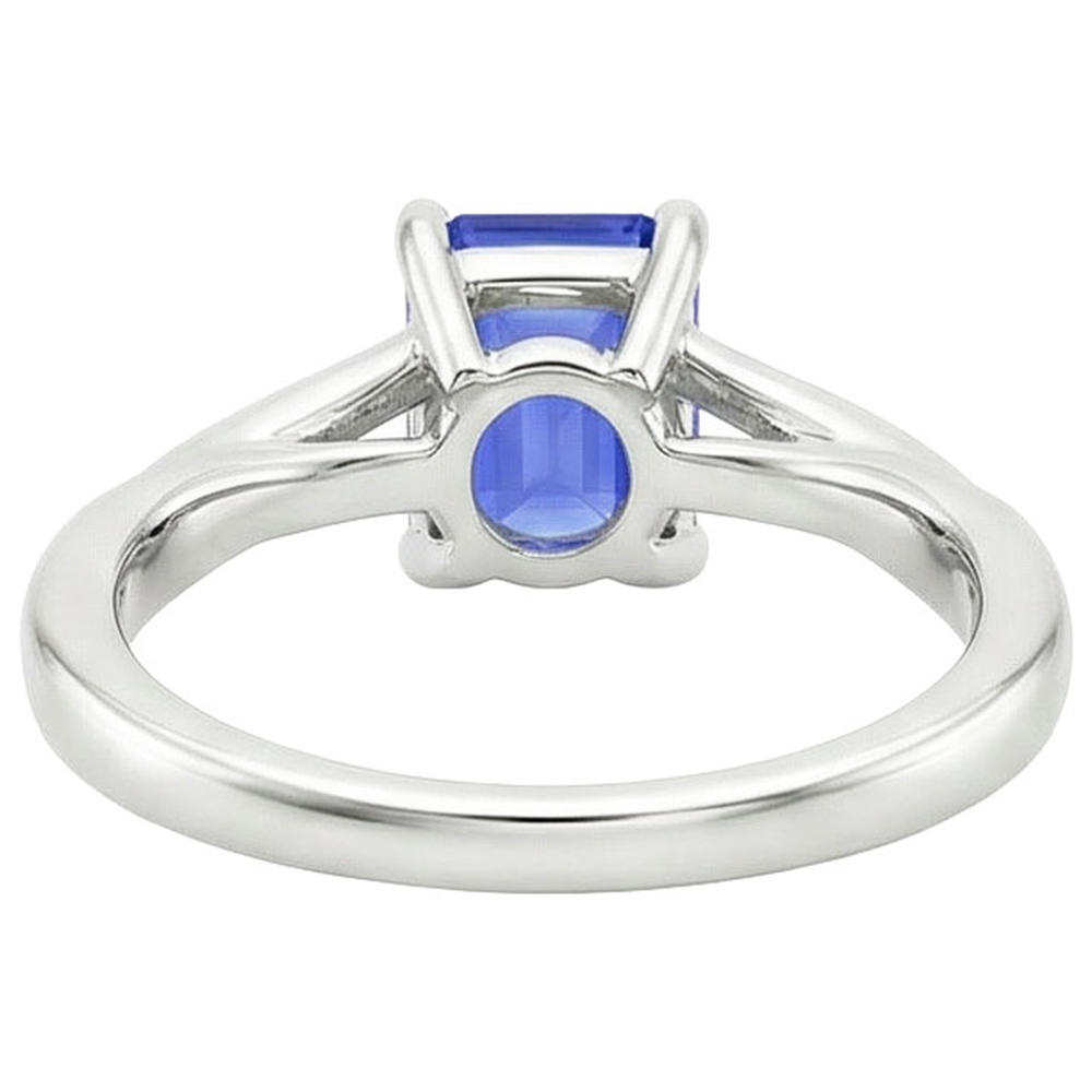 Anello Di Fidanzamento Taglio Smeraldo Zaffiro