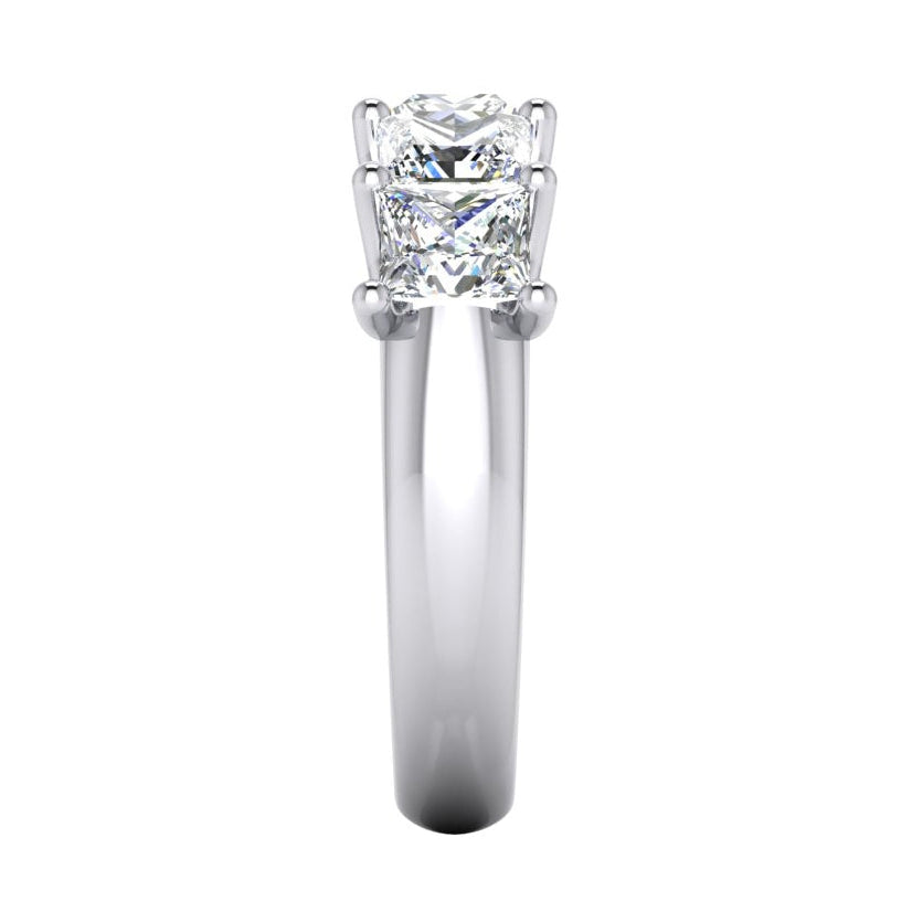 Anello Di Genuino Diamanti PrincipessaFascia Mezza Eternità In Oro 5 Pietre U Prong 3 Carats