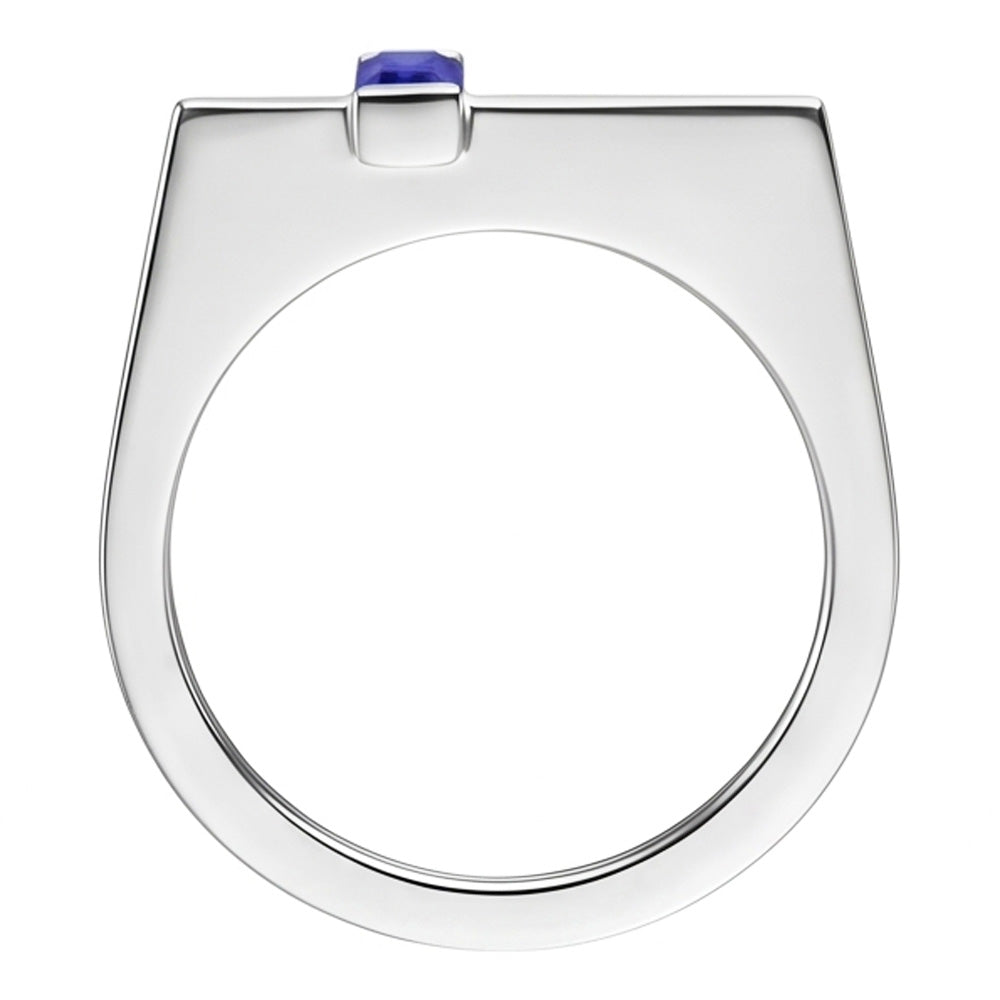 Anello Fantasia Solitario Smeraldo Con Barra Zaffiro di Ceylon Incastonato Oro 14K