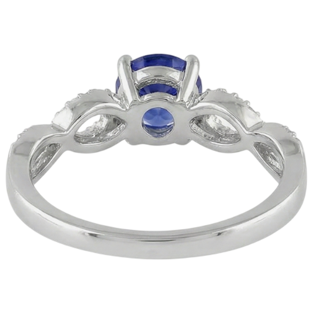 Anello Fantasia con Tanzanite Taglio Rotondo 3.50 Carati Oro Bianco 14K