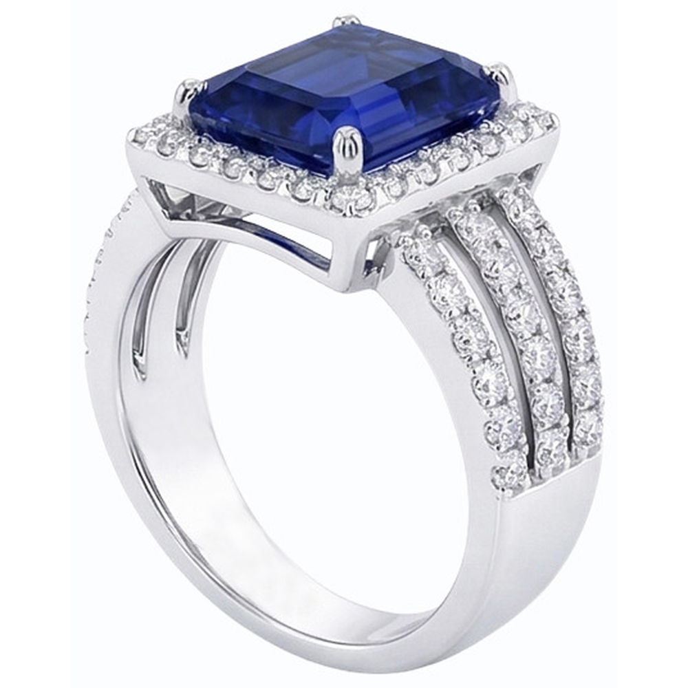 vero round diamante 5.50carati anello vista di profilo