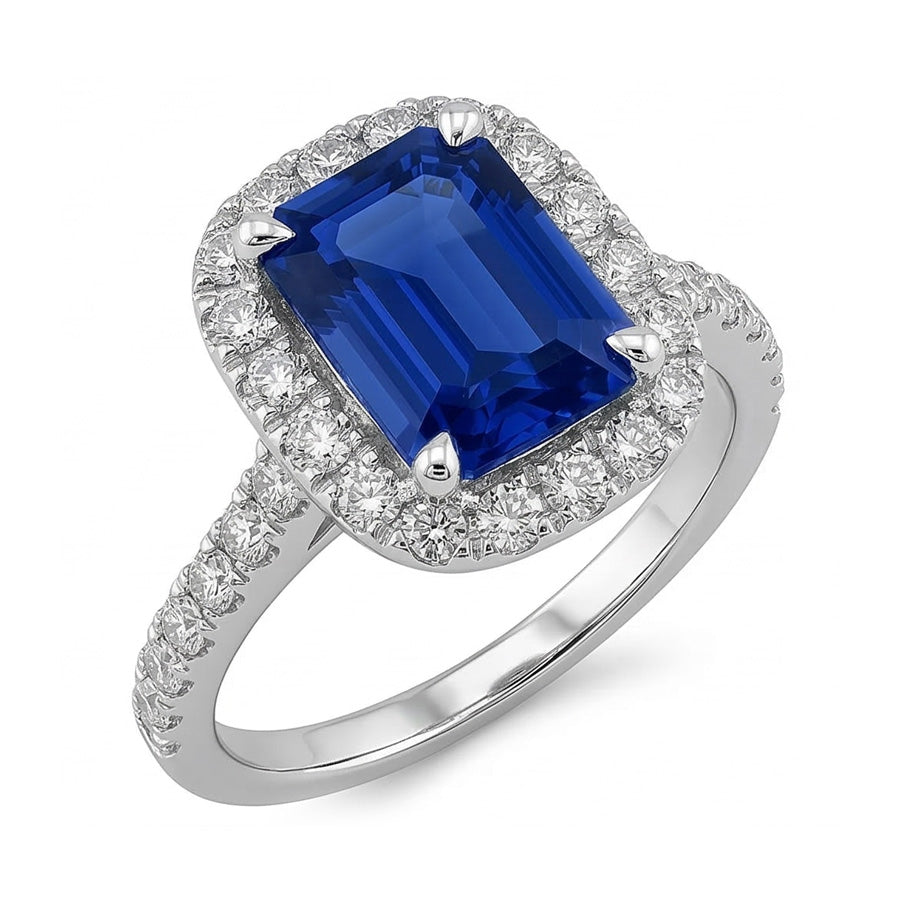 vero round diamante 3.50carati anello vista di profilo