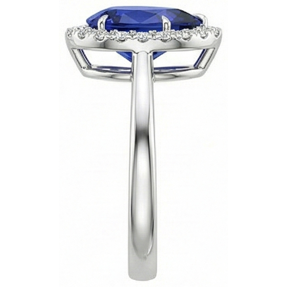 vero pear diamante 4.50carati anello su bianco