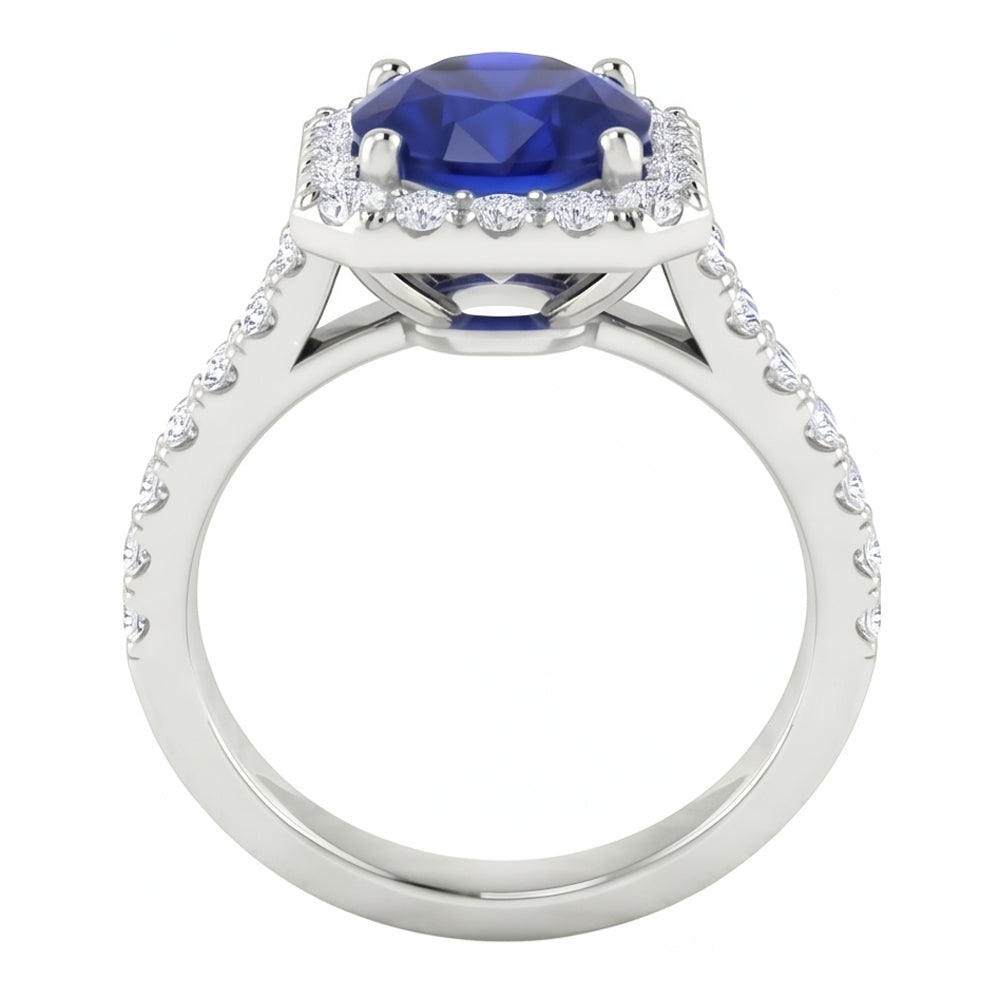 vero round diamante 2.70carati anello vista di profilo
