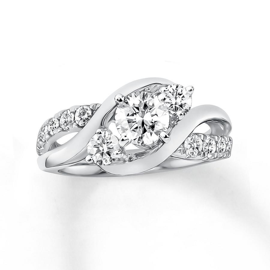 Anello In Oro Bianco 14K Con Diamante Taglio Rotondo Da 1.85 Carati Nuovo