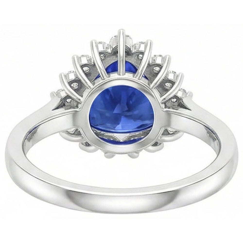 vero trillion diamante 4.60carati anello vista di profilo