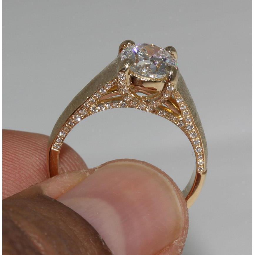 Anello In Oro Giallo Con Micro Pavé Di Vero Diamanti Da 3 Carati Novità