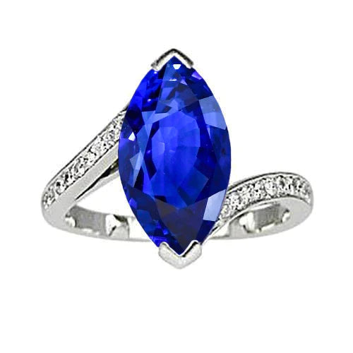 Anello Marquise Con Zaffiro
