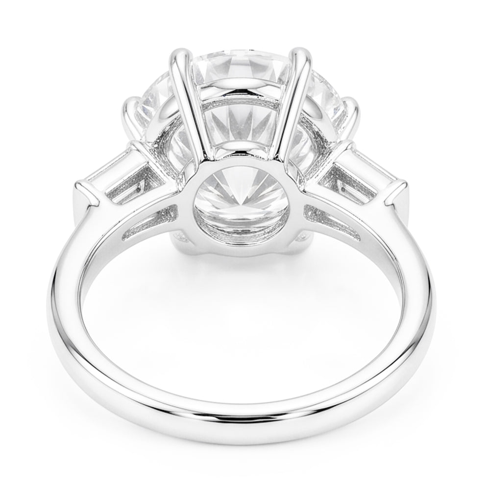 Anello Nuziale Con Tre Pietre Taglio Antico E Vero Diamanti Naturali Autentici ( non creati in laboratorio ) Baguette 3.25 Carati