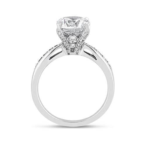 Anello Per Anniversario Di Matrimonio In Oro Bianco Con Genuino Diamanti Rotondi Da 1.75 Ct