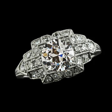 Anello Rotondo Old Miner Vero Diamond Halo Ring 4 Carati Gioielli Da Donna In Oro 14K